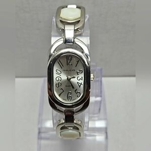 Womens Hugo Pearl Like Stones White Silver Tone Watch Bracelet New Battery